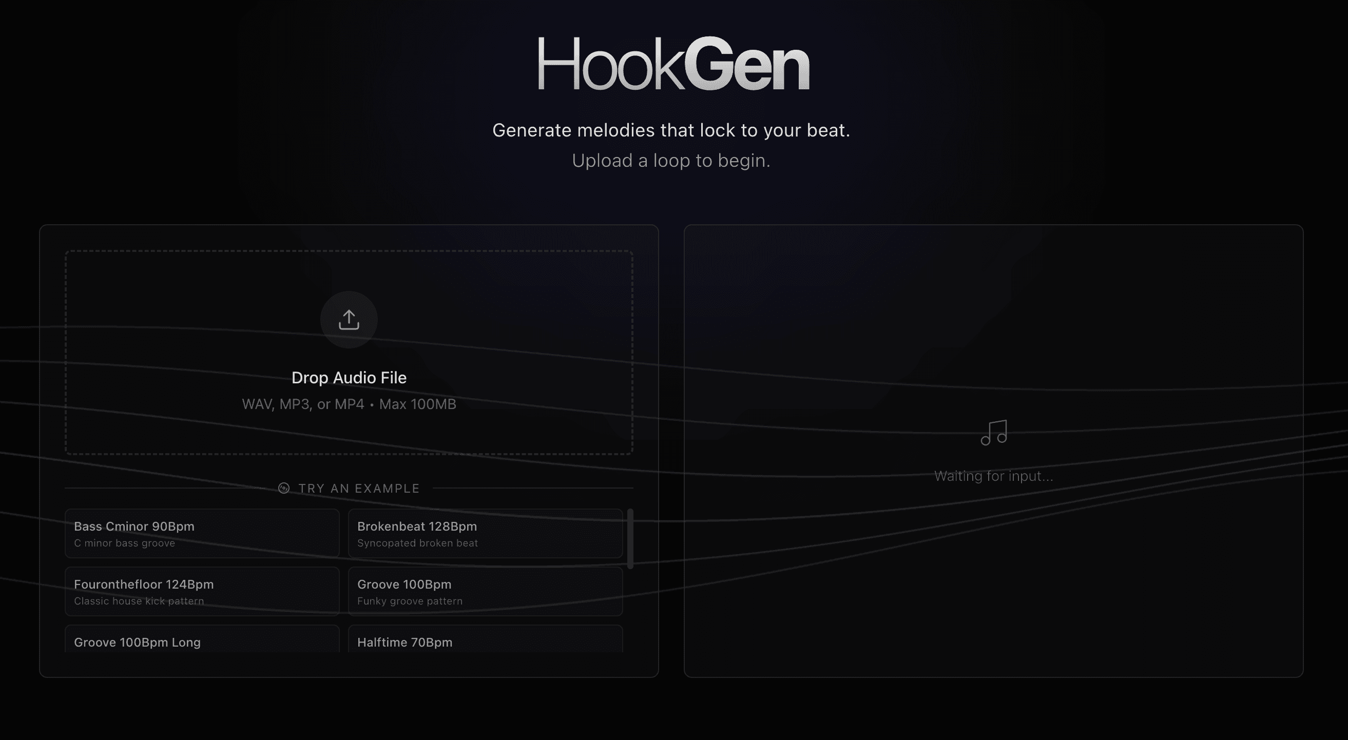 HookGen UI screenshot